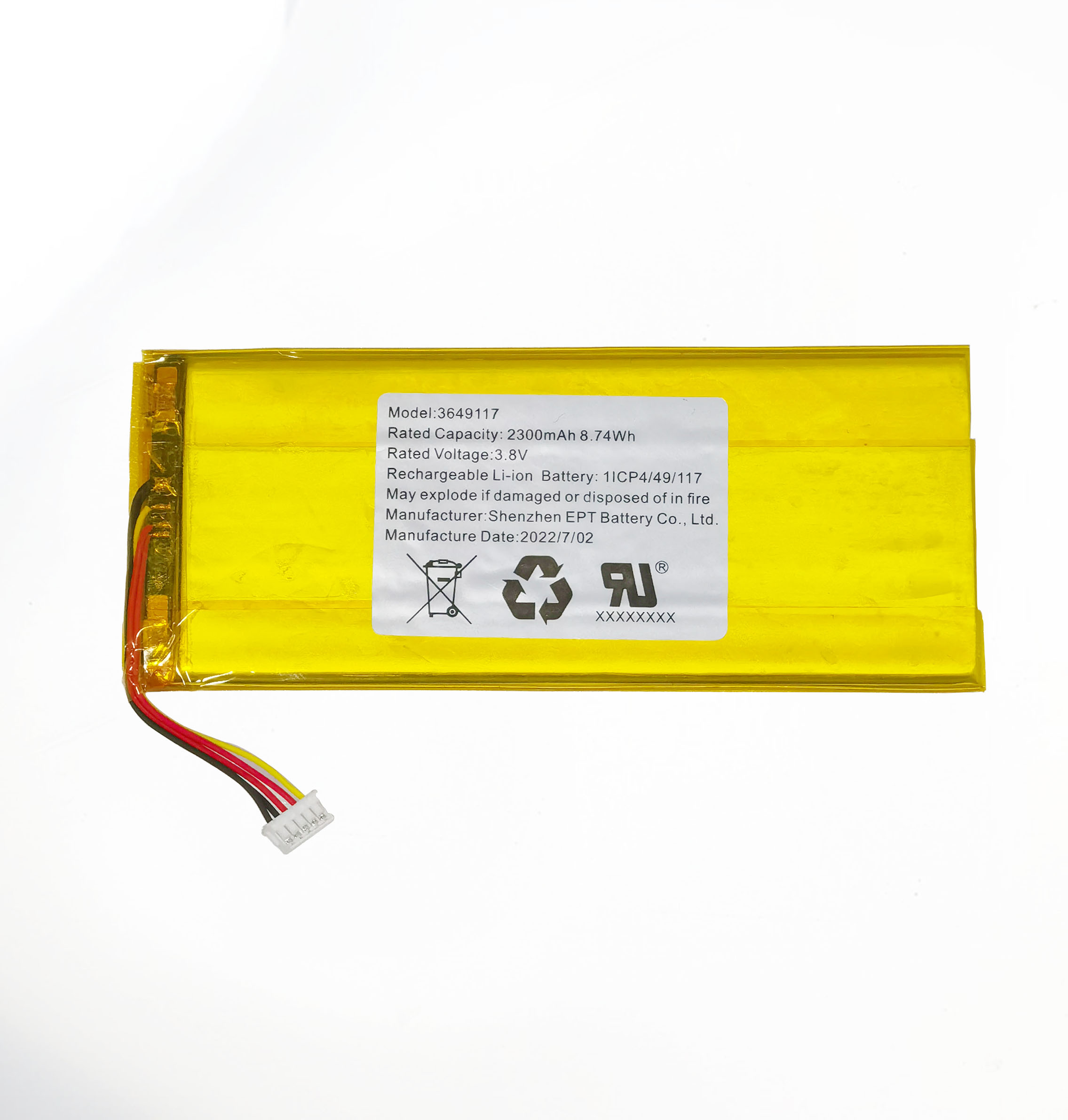 3.8V 3649117 2300mAh 平板電腦聚合物鋰電池 3.8V 3649117 2300mAh 平板電腦聚合物鋰電池
